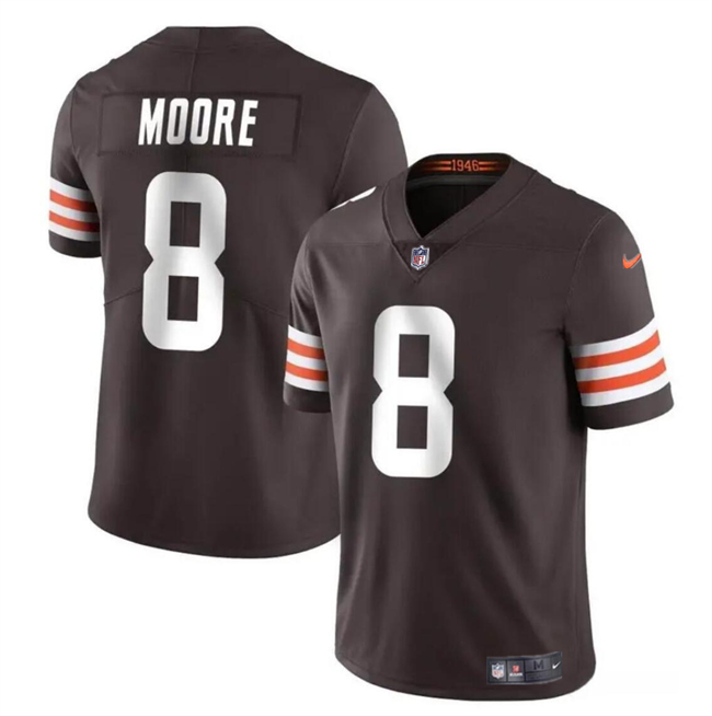 Men's Cleveland Browns #8 Elijah Moore Brown Vapor Limited Football Stitched Jersey